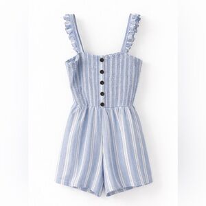 No Boundaries Blue & White Stripe Romper

Size: L (Women’s 12–14)